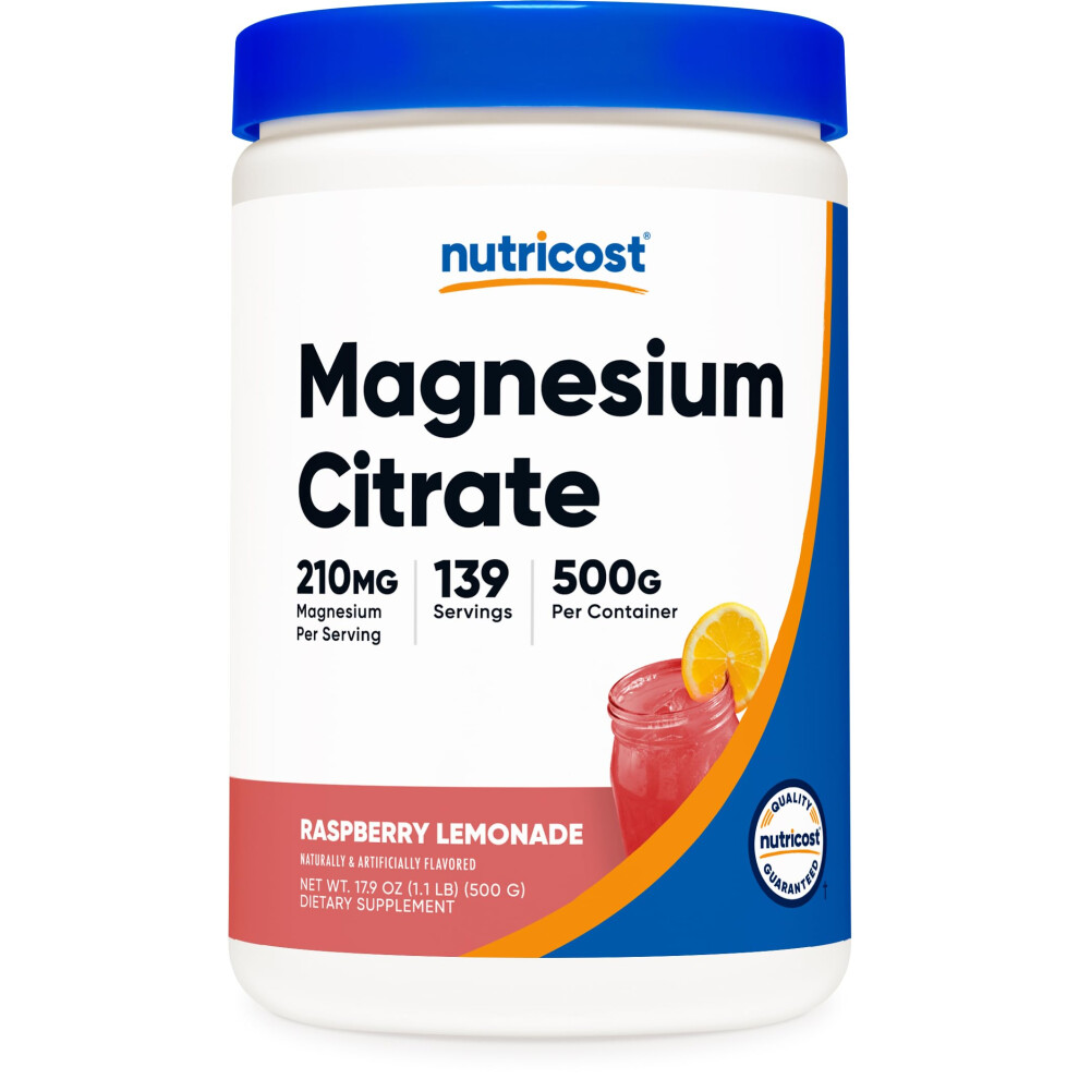 Nutricost Magnesium Citrate Powder (Raspberry Lemonade 500 Gram)