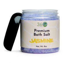 360Feel Jasmine Bath Salt & Scrub do ciala - Weganski i wolny od okrucienstwa peeling do twarzy, ciala i stp - Wykonany z dbaloscia o relaksujac