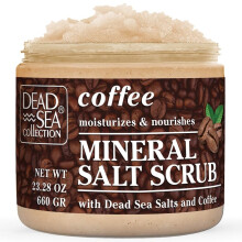 Dead Sea Collection Kawowy zapachowy peeling solny do ciala - duzy 23,28 uncji - z czystymi olejkami i mineralami z Morza Martwego