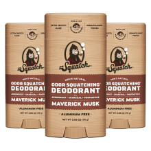 Dr. Squatch natrliches Deodorant fr Mnner, 3er-Pack, Maverick Musk geruchshemmendes Herren-Deodorant ohne Aluminium (2,65 oz, 3er-Pack)
