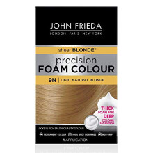 John Frieda Color Foam, Rubio Natural Claro 9N, Kit de Coloración, Cobertura Total, Antidesvanecimiento