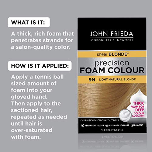 John Frieda John Frieda Precision Foam Colour, Ανοιχτό Φυσικό Ξανθό 9N, Χρώμα Μαλλιών, Κάλυψη Γκρίζων 1