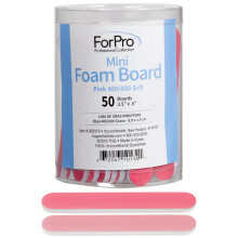 ForPro Professional Collection Mini Foam Board Double-Sided Nail File Pink Black 400/600 Grit 3.5 l x .5 w 50 Count