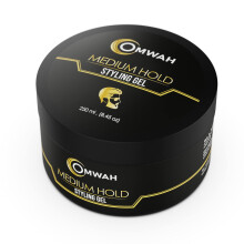 OMWAH Professional Hair Styling Gel miehille Strong Hold -hiusgeeli pojille E-vitamiinilla ja Pro-VB5-hiutalevapaalla koostumuksella, joka suojaa rav