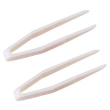 50 stk Mini plastpincet Kontaktlinseklemme Sknhedspincet Makeupvrktj Hrfjerning til dobbelt jenlgsmrkater Hndvrktj (hvid)