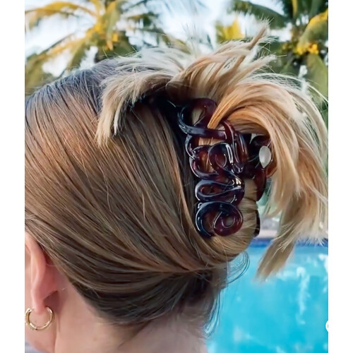 Camila Paris CP1380 2PK Grampo de cabelo francs para mulheres 3,25 polegadas Grampos de garra de cabelo para meninas Jaw Tortoise Celulose Moda 1
