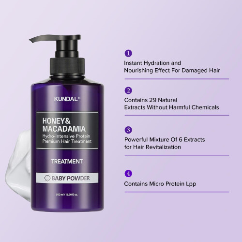 Kundal, Μέλι & Μακαδιάμια, Θεραπεία, Γιαλάντζι, 16.9 fl oz (500 ml) 1