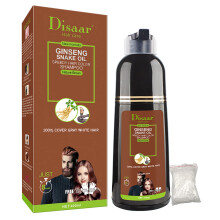 DISAAR Beauty Speedy Haarfarben-Shampoo, deckt 100 % graues, weies Haar ab, einfach zu verwenden, langanhaltend, 400 ml/13,53 fl.oz (natrliches Bra