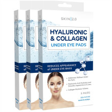 Skin 2.0 Hyaluronic Acid & Collagen Under Eye Patches - Dermatologist Tested Hydrating Reduces Bags & Wrinkles - Anti-Aging Clean Beauty Crue
