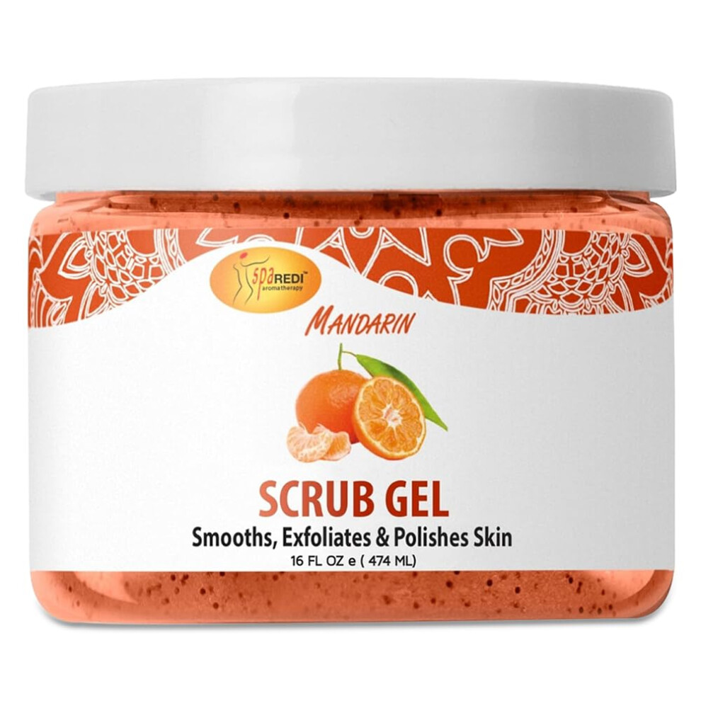 Spa Redi - Exfoliating Scrub Pumice Gel Mandarin 16 Oz - Manicure Pedicure And Body Exfoliator Infused With Hyaluronic Acid Amino Acids Pant