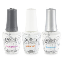 Kit Gelish Terrific Trio de 15 ml: Gel de Uñas con Base, pH Bond y Top It Off