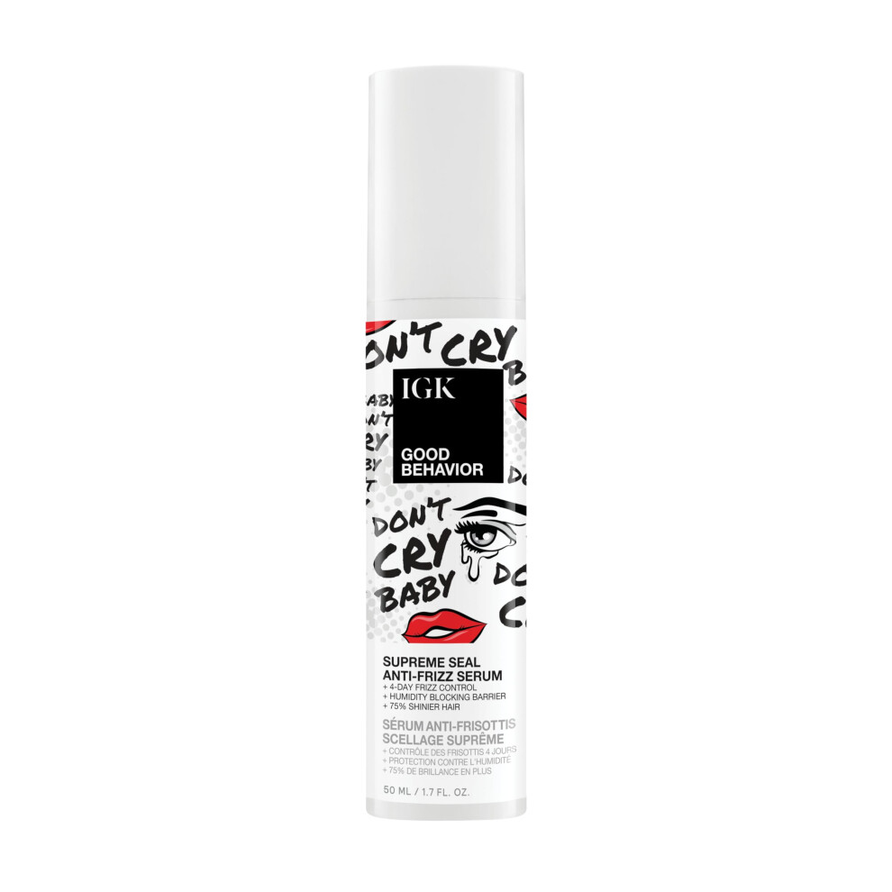 Photos - Hair Styling Product IGK Good Behavior Anti-Frizz Smoothing Serum - Boosts Shine Seals Out Humidity UV & Heat Protection For Dry Frizz-Prone Hair