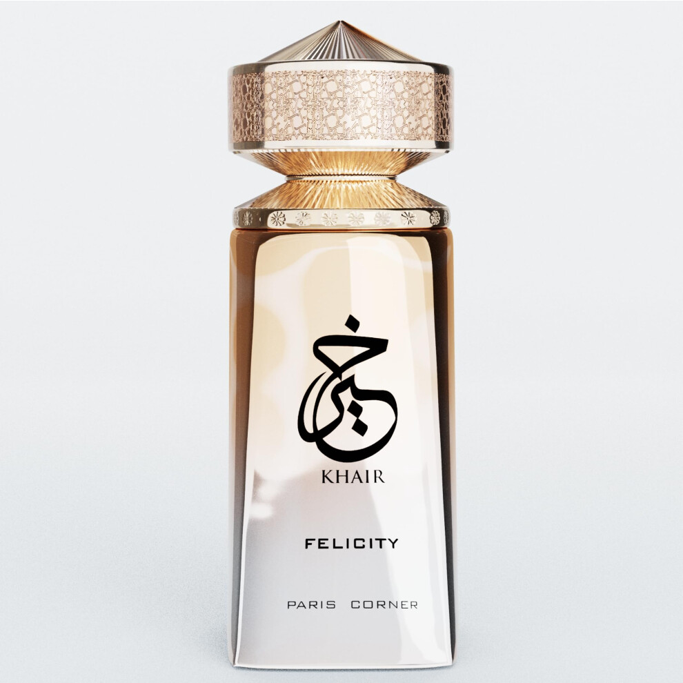 Paris Corner | Khair Felicity Perfume - 3.4 Fl Oz | Sparkling Joyful Unisex Perfume With Champagne Cassis Rose Vanilla Musk
