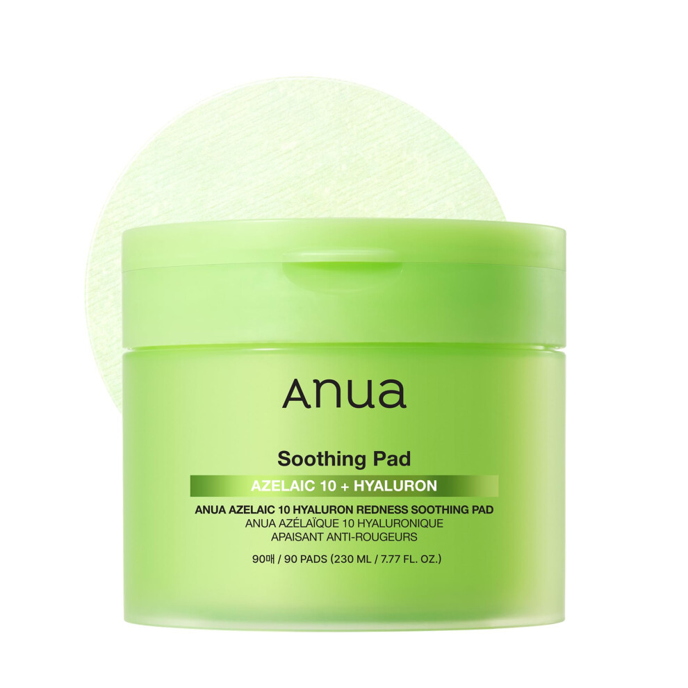 Anua Azelaic 10 Hyaluron Redness Soothing Pad  Troubled & Spot Care with Korean toner pads  Quick & Easy Stretchable Facial Mask with Azelaic aci