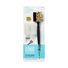 Kiss Colors & Care 3-en-1 Professional Edge Styler Plus avec tui - poigne en caoutchouc sans glissement  100% Bristles Fine Tooth Peigt Pin Ta
