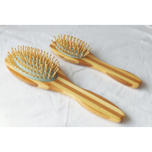 Wecoola Conjunto de 2 escovas de cabelo de bambu com cerdas de madeira para massagem estimulante do couro cabeludo para me e filha inclui 2 esco