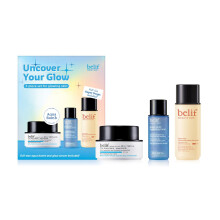belif Uncover Your Glow Set Aqua Bomb Denn hydratacn krm na oblicej Niacinamid Vitamin C Golden Glow Srum Aqua Bomb Hydratacn tonikum - kyselina
