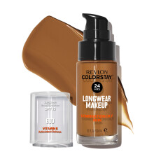 Revlon Liquid Foundation, ColorStay Face Makeup for Combination & Oily Skin, SPF 15, Medium-Full Coverage with Matte Finish, Cinnamon (600), 1.0 oz