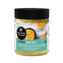 Esfoliante corporal totalmente natural e autntico de LARANJA DOCE com minerais de sal do Mar Morto - Sem parabenos - No testado em animais - In