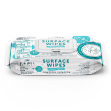 Juniper CLEAN 1 Pack Surface Cleaning Wipes Bleach Free  All-Purpose Cleaner for Bathroom  Kitchen  Office  72 Count Soft Flow  Fresh Scent  Lint