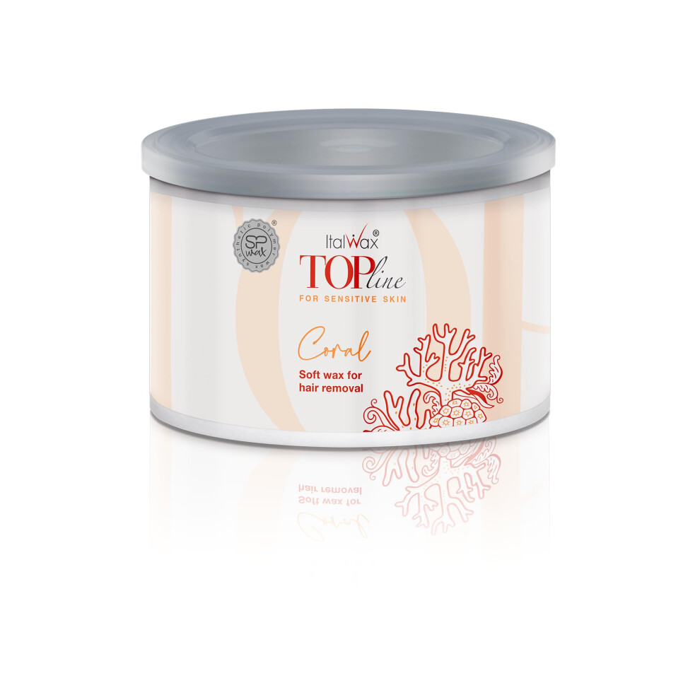 Italwax Coral Top Line - 397G / 14Oz - Soft Wax For Hair Removal - Uncented - Liposoluble Syntetic Formulation - Ideal For Waxing All Body Area