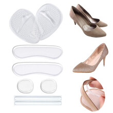 Heel Grips Liner Cushions Inserts for Loose Shoes Heel Pads and Metatarsal Pads for Shoes Too Big Women Men Prevent Heel Pain Blisters (Clear)