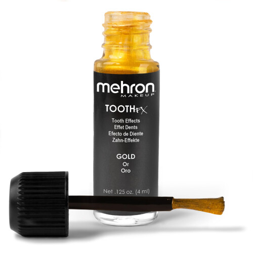 Mehron Makeup Tooth FX com pincel (0,125 onas) (ouro)
