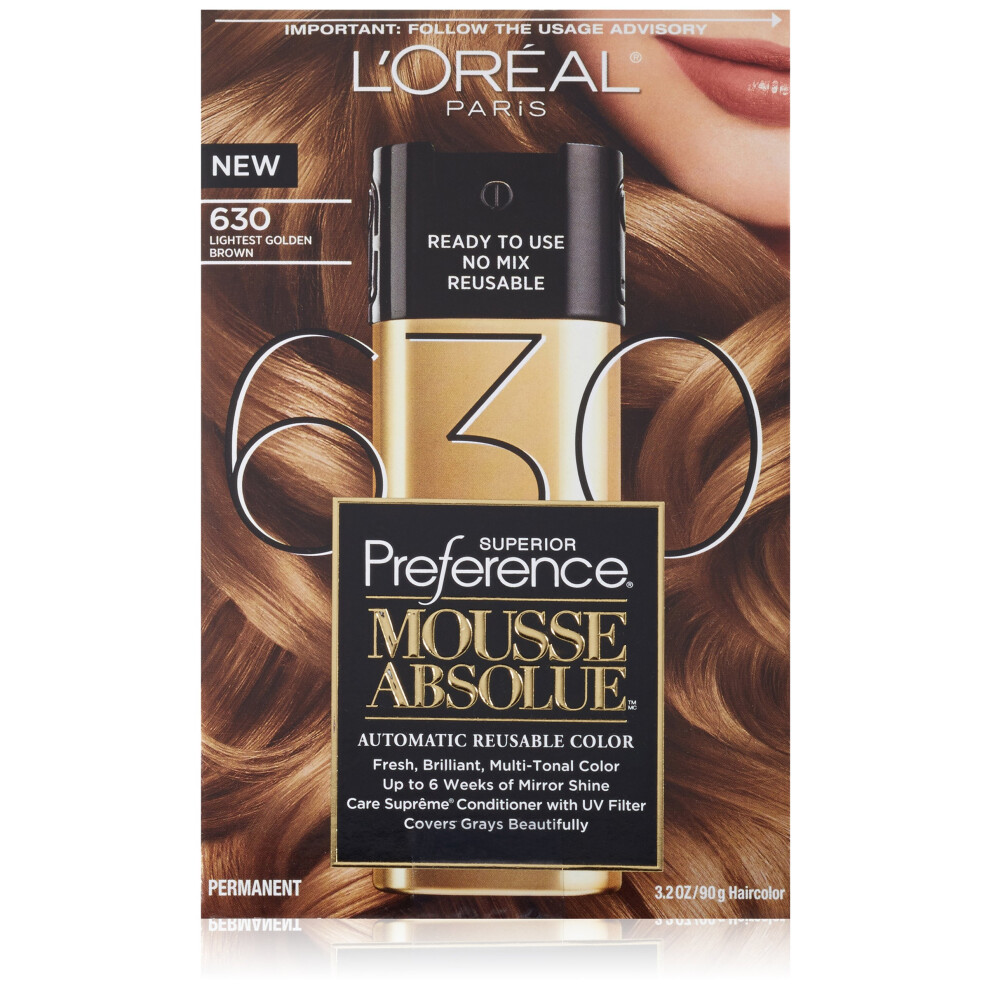 LâOrã©Al Paris Brown L'oreal Paris Superior Preference Mousse Absolue 630 Lightest Golden