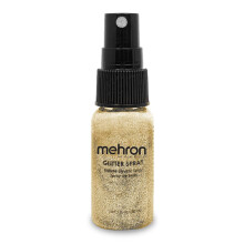 Spray Glitter Makeup Mehron | Spray di Glitters per Capelli e Corpo 30 ml (Oro) Perfetto per Bellezza, Teatro, Halloween