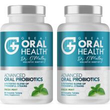 Oral Probiotics for Mouth Bad Breath Treatment for Adults: Dentist Formulated BLIS K12 M18 Advanced Oral Probiotics for Teeth and Gums  60 Chewab
