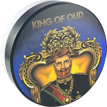 King of Oud Talg-Rasierseife. Siero-Basis. Angereichert mit Eselsmilch-Wasser-Bffelmilch-Molkeproteinen, Omega-3-Hopfenextrakt. Bergamotte, Zitrone,