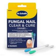 Dr. Scholls Fungal Nail Clear & Cure Swabs 30 ct - Nail Treatment with Tolnaftate to Cure & Relieve Athlete's Foot Fungus Around the Nail + Whit