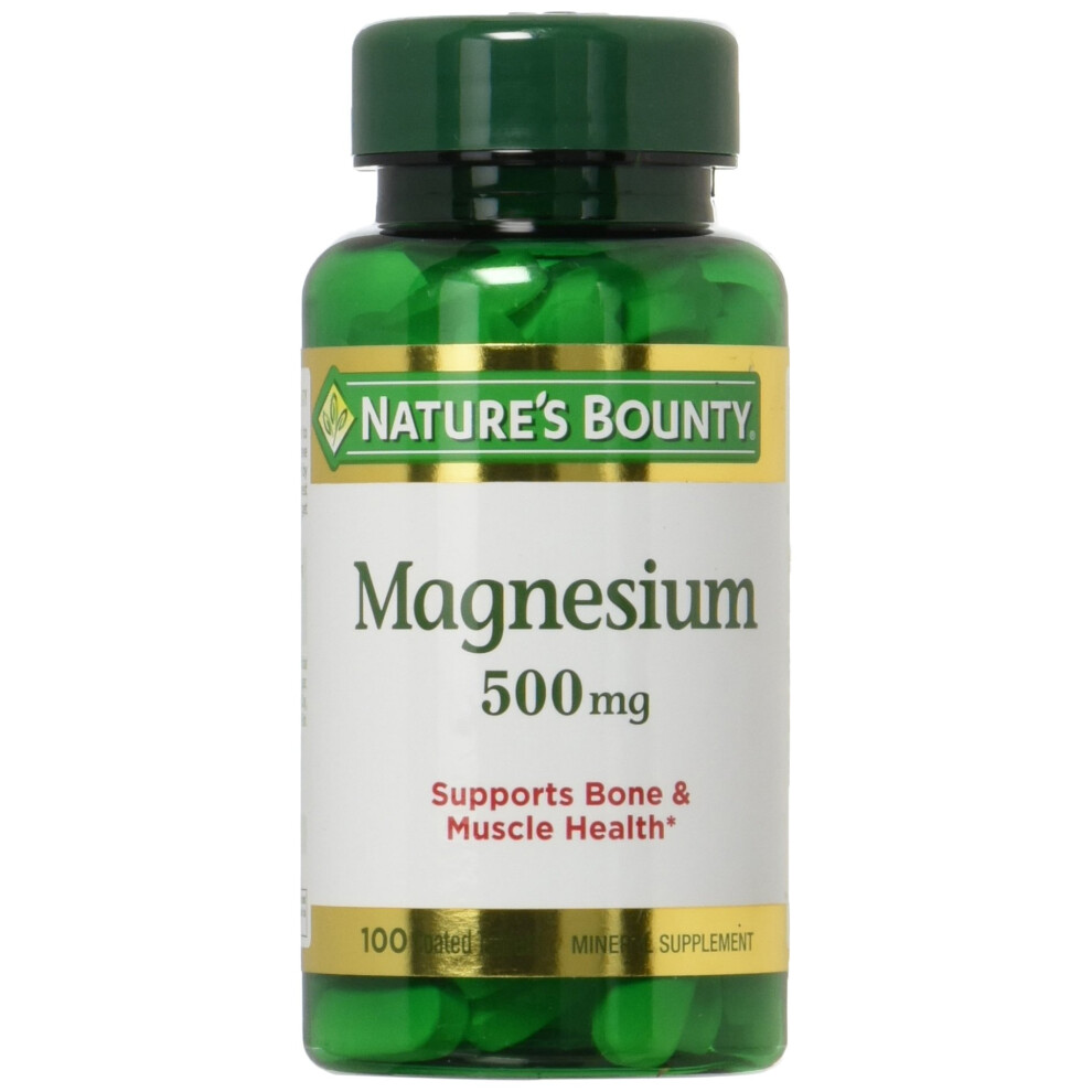 Nature's Bounty High Potency Magnesium 500mg 200 Tablets (2 X 100 Count Bottles)