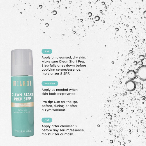Milani Clean Start Prep Step Hypochlorsure-Gesichtsspray 2