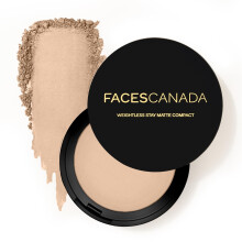 FACESCANADA Vgtls mat finish kompakt pulver - elfenben | Ikke-olieagtigt presset pulver | Let at blande og let | Solbeskyttelse med E-vitamin |