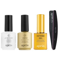 Apres Gel-X Essentials - Extend Gel pH Bonder Syrefri Gel Primer Buet neglefil 100/180 Grit Nail Buffer