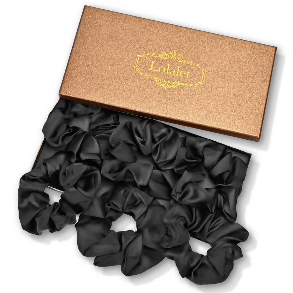 Lolalet Scrunchies For Women Satin Hair Scrunchies Softer Than Silk Hair Ties For Hair Sleep Big Scrunchy Ponytail Holder With Elastic Hair Ban