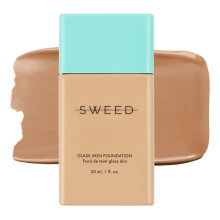 SWEED - Glass Skin Foundation | Langanhaltende Flssigkeitsformel | Hydratisieren, Feuchtigkeit spenden, Plump schtzen | Vegane, tierversuchsfreie C