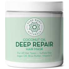 Pure Body Naturals Maschera Capillare all'Olio di Cocco, Trattamento per Capelli Secchi e Colorati