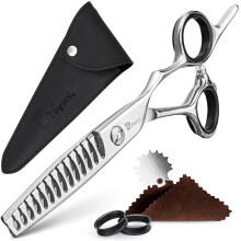 Tesoura de desbaste de cabelo Fagaci 6 """" com ao 440C Cortes ultra afiados e superiores Tesouras de texturizao Extrema durabilidade Tesoura de