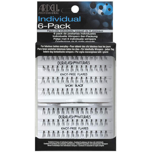 Ardell 6 Pack Knot-Free Individuals Short Black