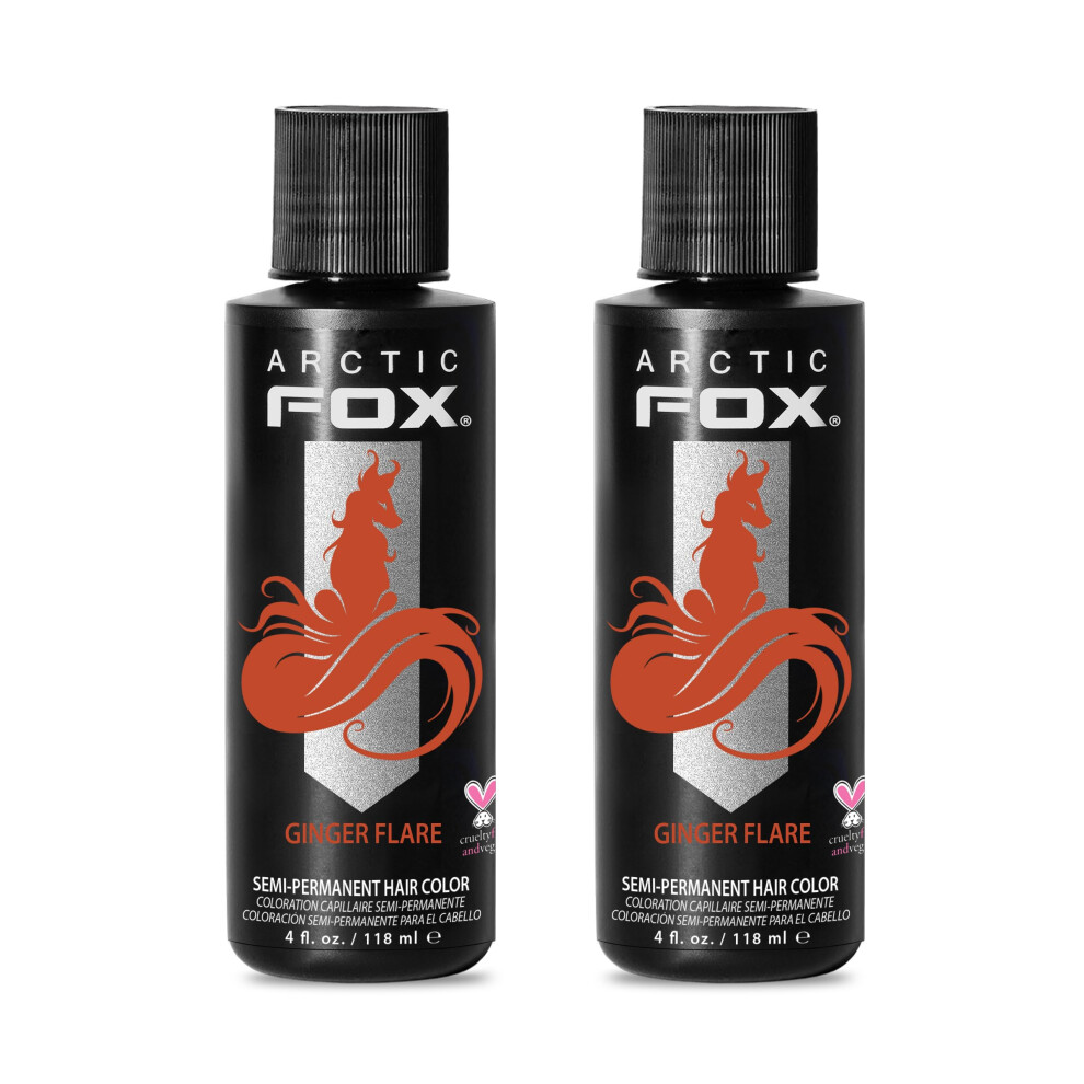 ARCTIC FOX Vegan and Cruelty-Free Semi-Permanent Hair Color Dye - GINGER FLARE 4 Fl Oz (Pack of 2)-image-OPC-PHXSQ9S-NEW