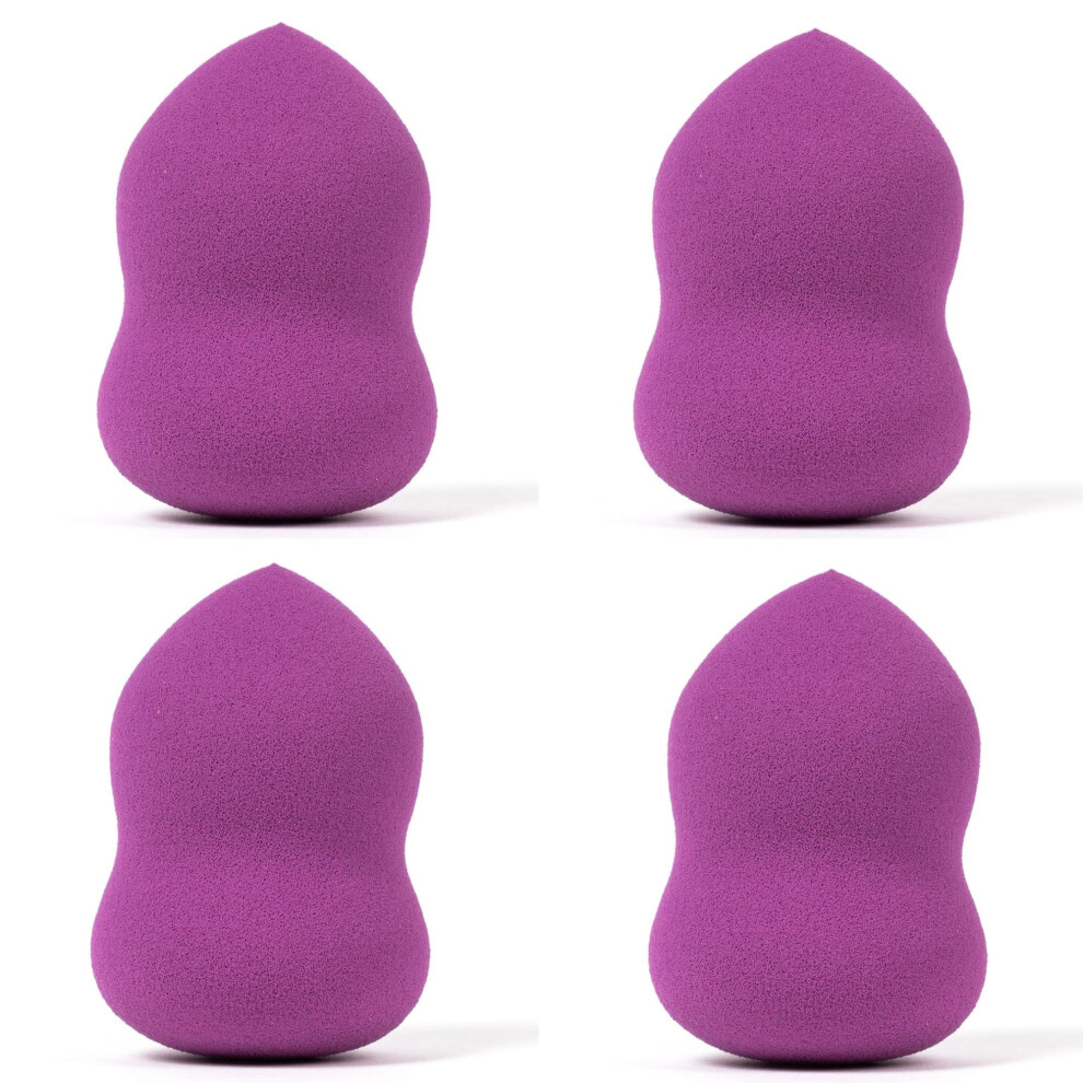 Beauty Junkees Purple/Cream Makeup Sponge Blender - Pear Foundation Makeup Blender Sponge Liquid Powder Blending Sponges Make Up Applicator Cosmeti