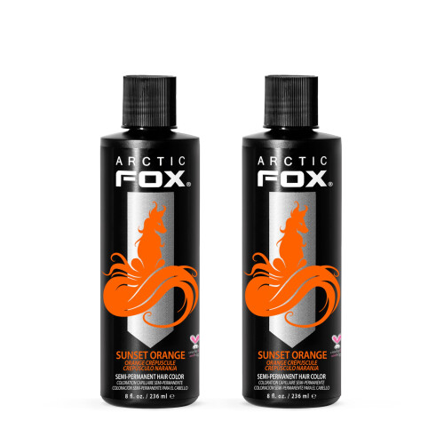 ARCTIC FOX Vegane und tierversuchsfreie semipermanente Haarfarbe     SUNSET ORANGE, 237 ml (2er-Pack)