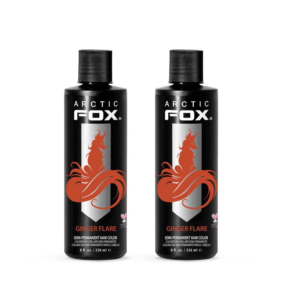 Arctic Fox Vegan And Cruelty-Free Semi-Permanent Hair Color Dye - Ginger Flare 8 Fl Oz (Pack Of 2)