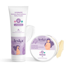 Leska Zwangerschapscrme 2-pack | FASE B: HYDRATEREN Striae Defense Belly Cream & Butter (zwangerschapsmaanden 6-9) | Onderdeel van een compleet
