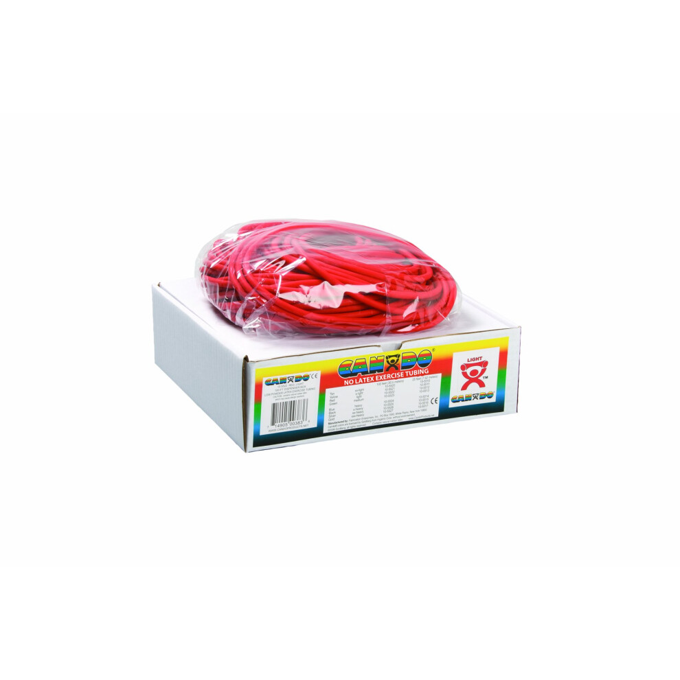 Cando Red/Light 10-5722 Latex-Free Exercise Tubing, Resistance, 100' Length