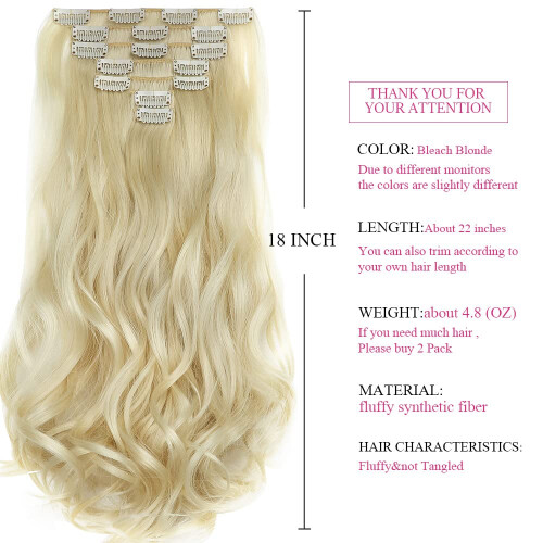 Estensioni Sintetiche Clip Bionde 18" Mossi 5 Oz per Donne 1