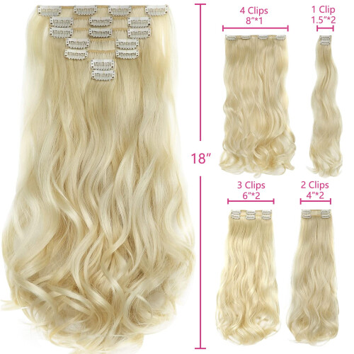 Estensioni Sintetiche Clip Bionde 18" Mossi 5 Oz per Donne 2