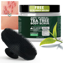 Lichaamspeeling voor Vrouwen & Mannen | Tea Tree Olie Scrub met Manuka Honing en Salicylzuur | Tegen Jock Itch, Acne, Huiduitslag & Lichaamsgeur